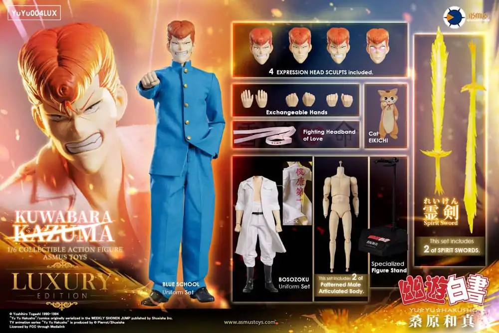 Yu Yu Hakusho akcijska figura 1/6 Kazuma Kuwabara (Luxury Version) 30 cm fotografija proizvoda