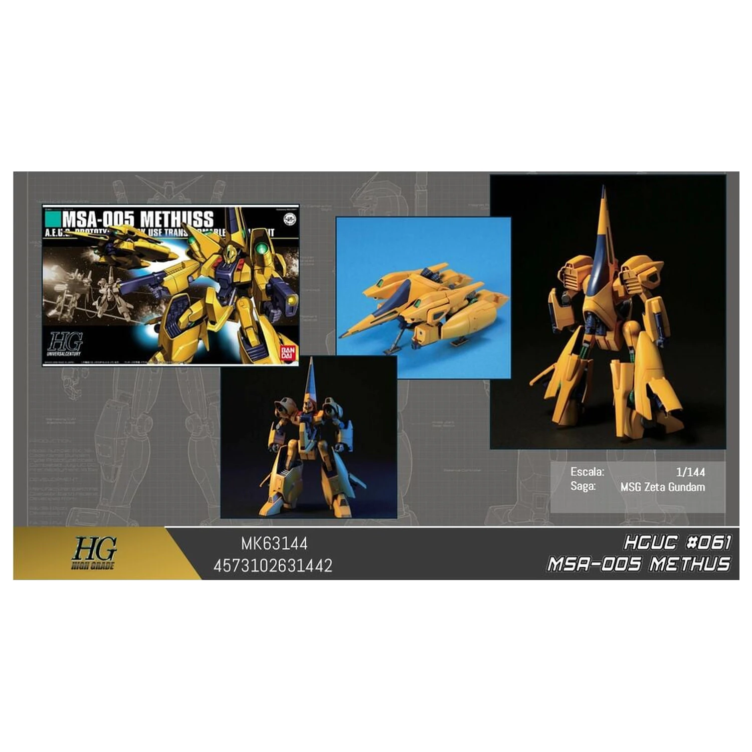 Zeta Gundam MSA-005 Methuss pokretno odijelo model komplet HGUC 1/144 fotografija proizvoda