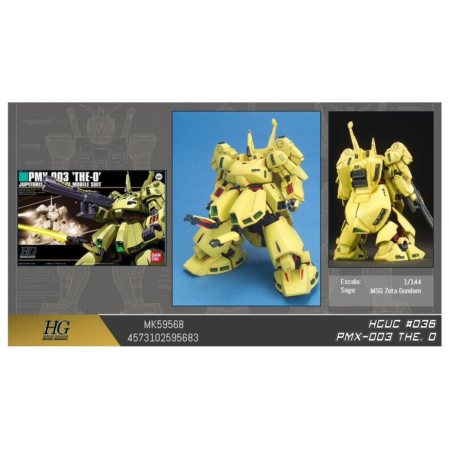 Zeta Gundam PMX-003 The-O Mobile Suit komplet modela HGUC 1/144 fotografija proizvoda