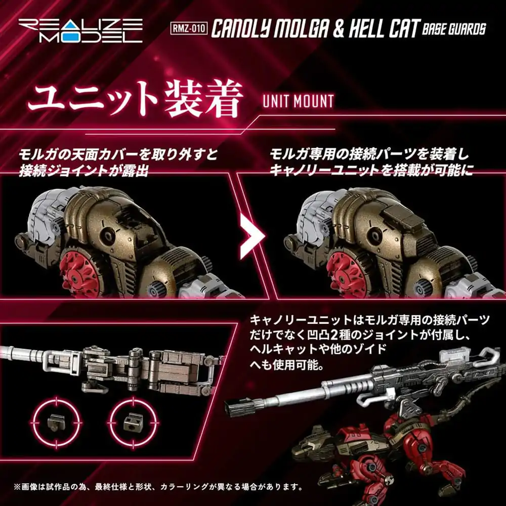 Zoids Plastični Model Kompleti 2-paket 1/100 RMZ-010 Canoly Molga & Hell Cat Base Guards Setovi 20 cm fotografija proizvoda