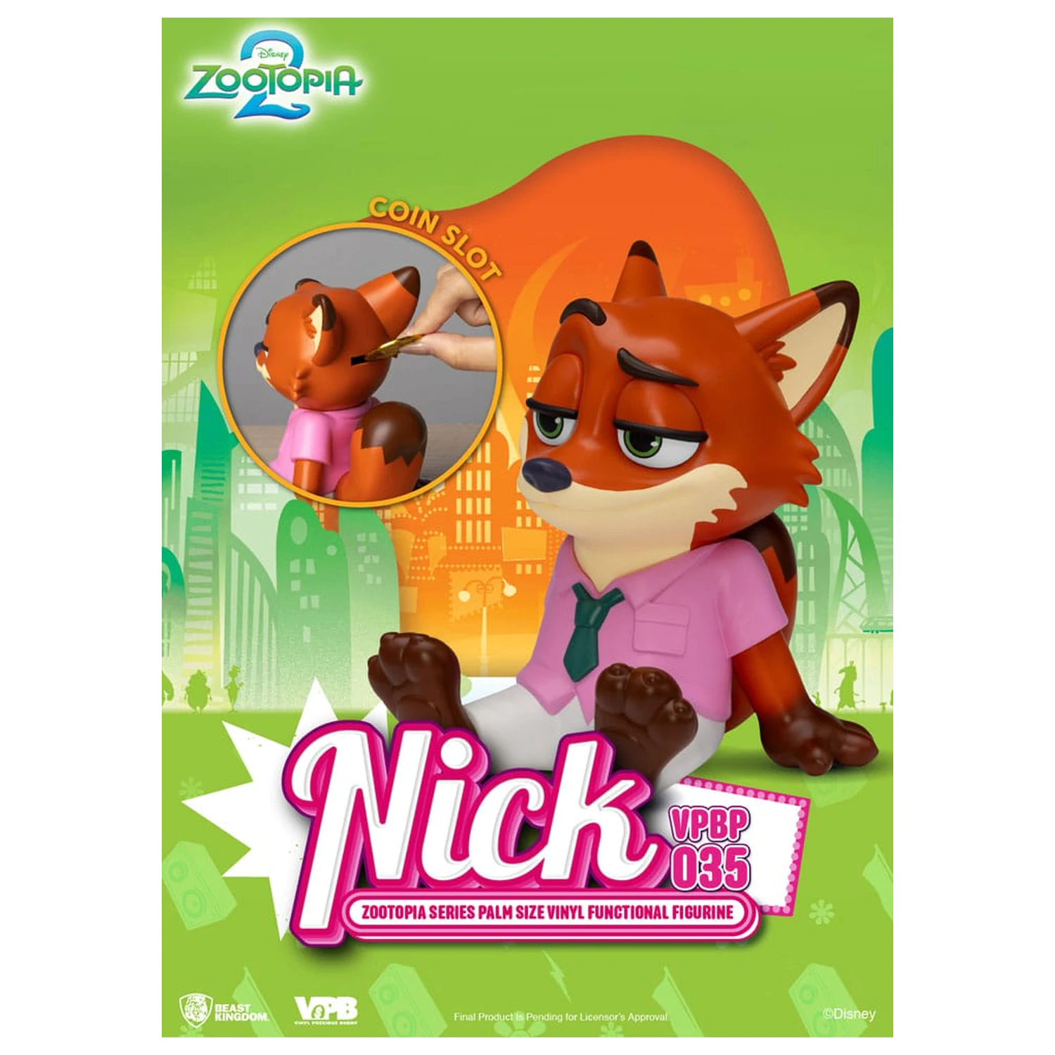 Zootopia Piggy vinilna banka Nick 15 cm fotografija proizvoda