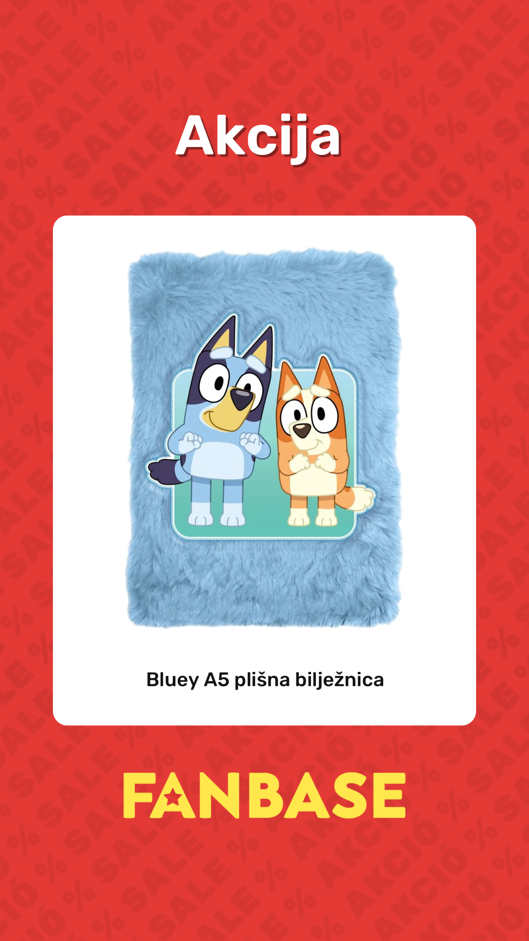 Akcija: Bluey A5 plišna bilježnica