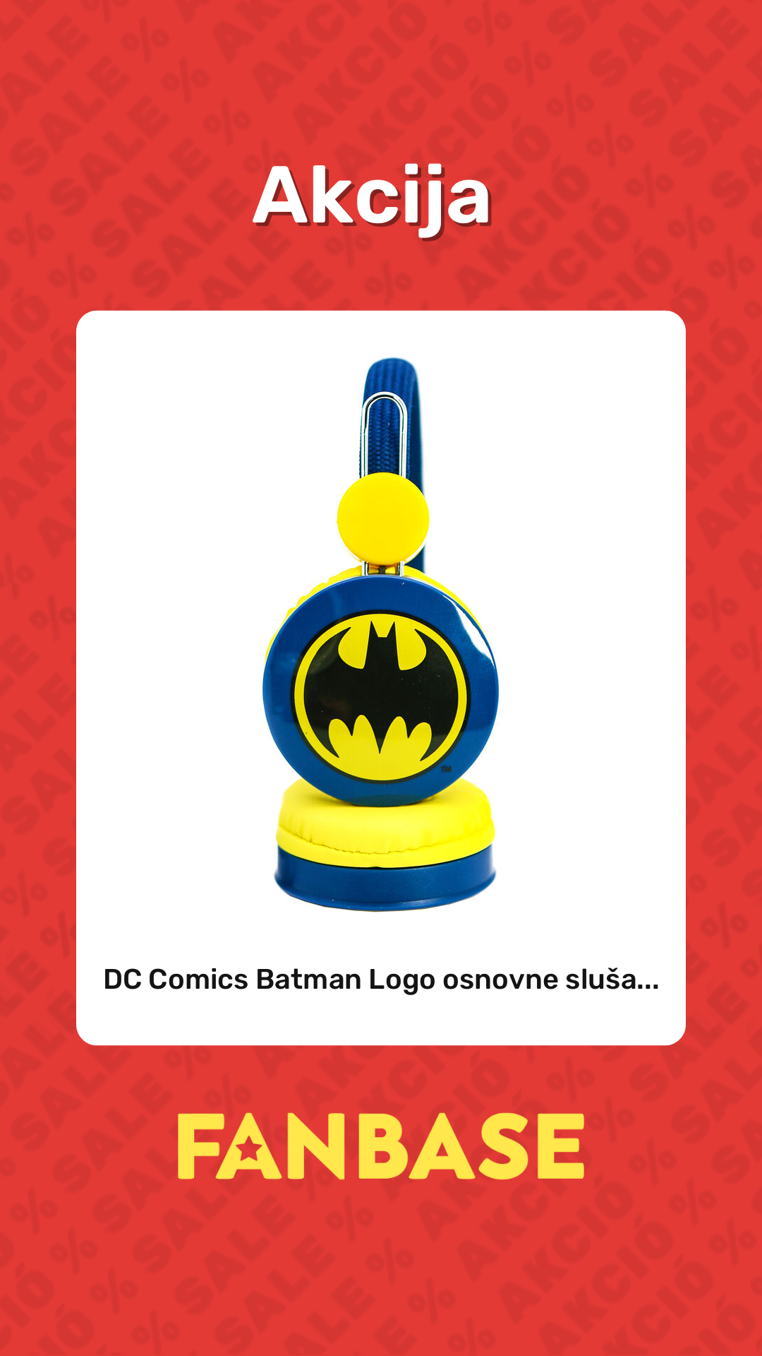 Akcija: DC Comics Batman Logo osnovne sluša...