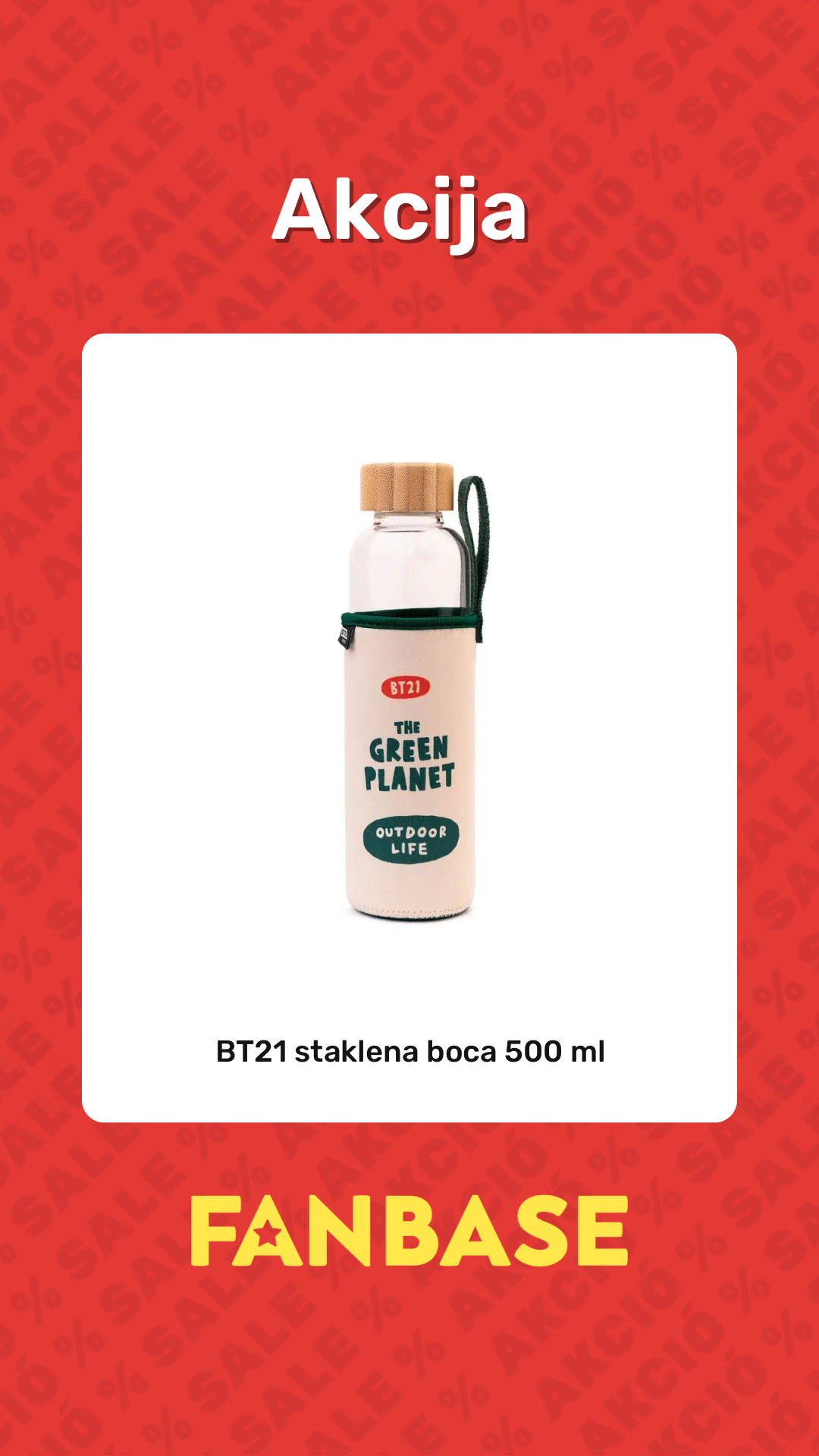 Akcija: BT21 staklena boca 500 ml