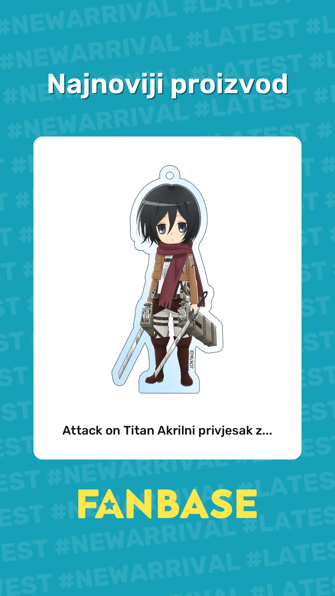 Najnoviji proizvod: Attack on Titan Akrilni privjesak z...