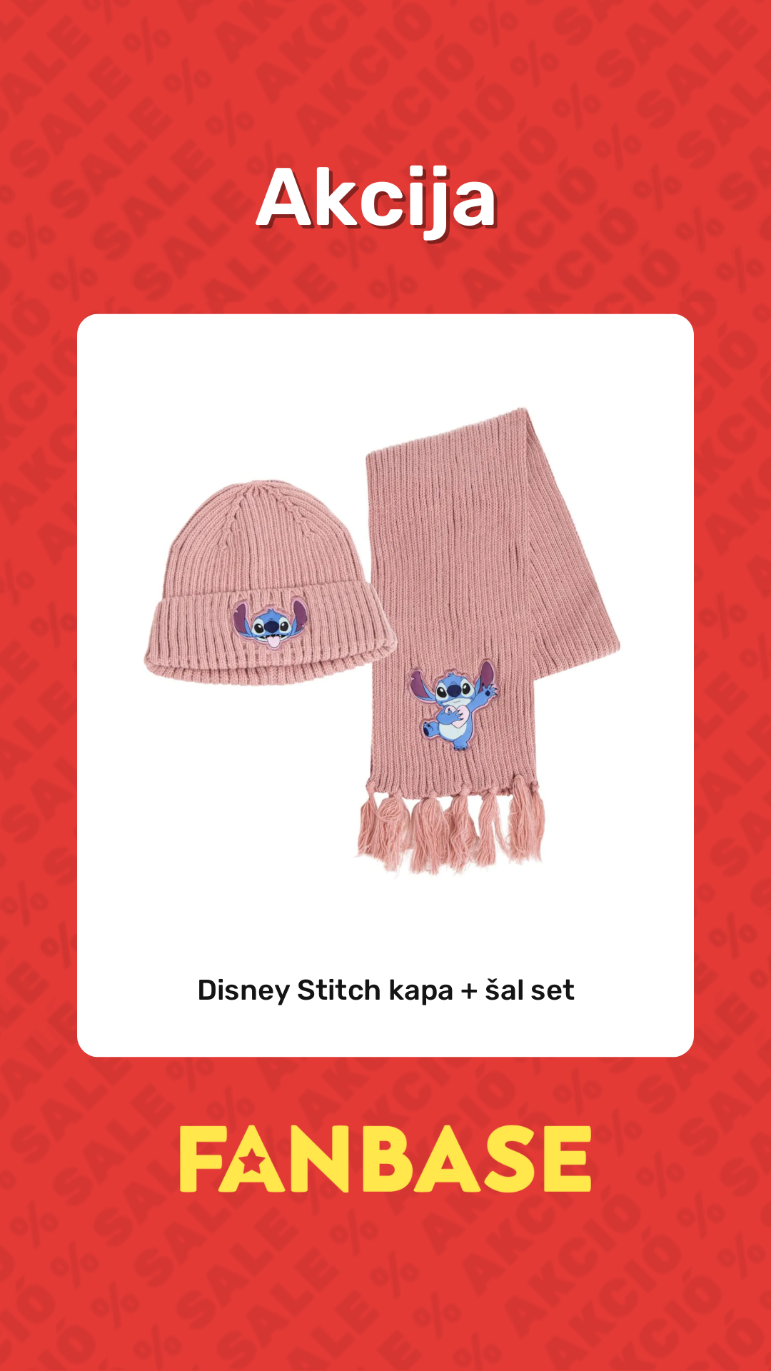 Akcija: Disney Stitch kapa + šal set