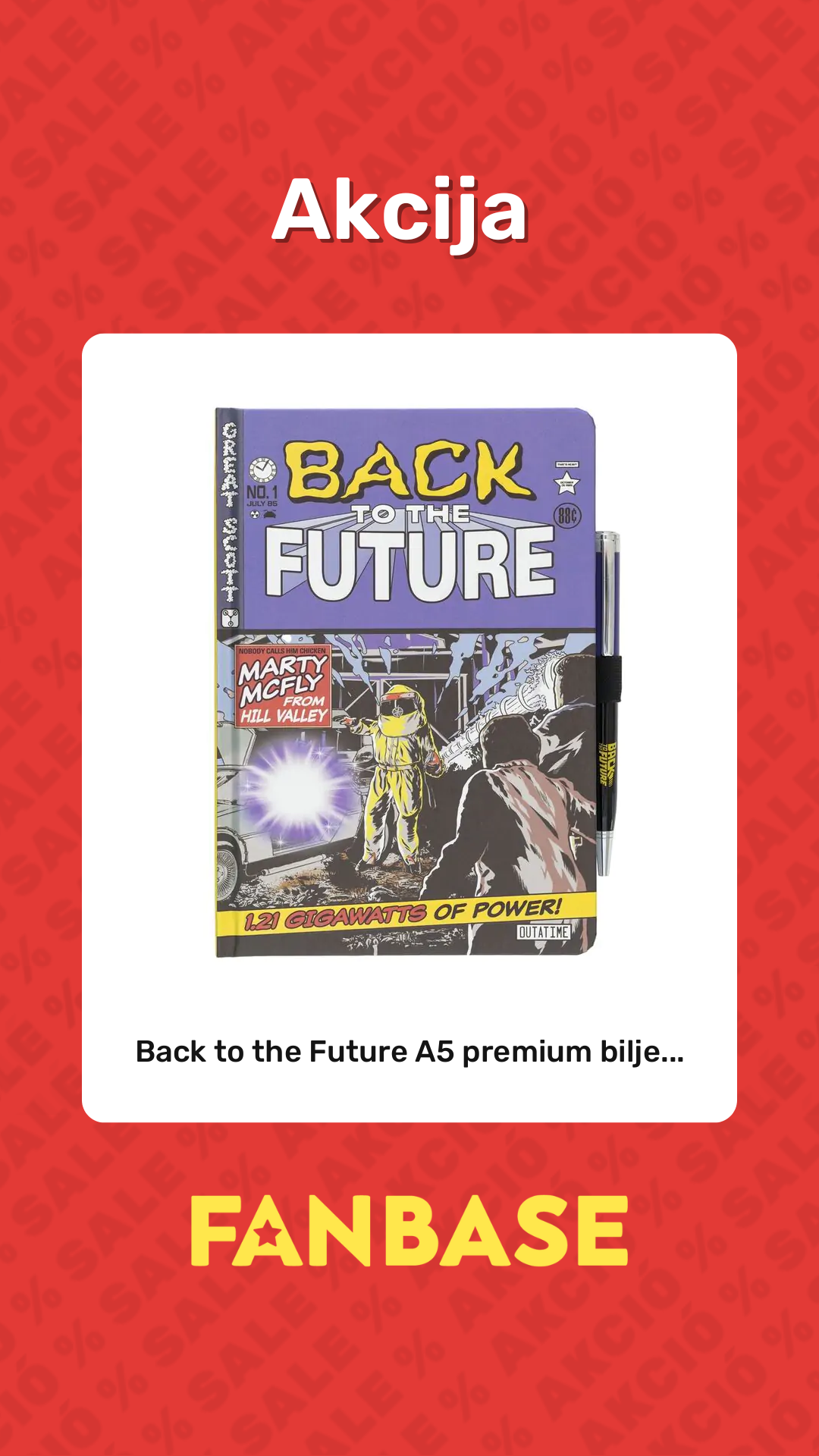 Akcija: Back to the Future A5 premium bilje...