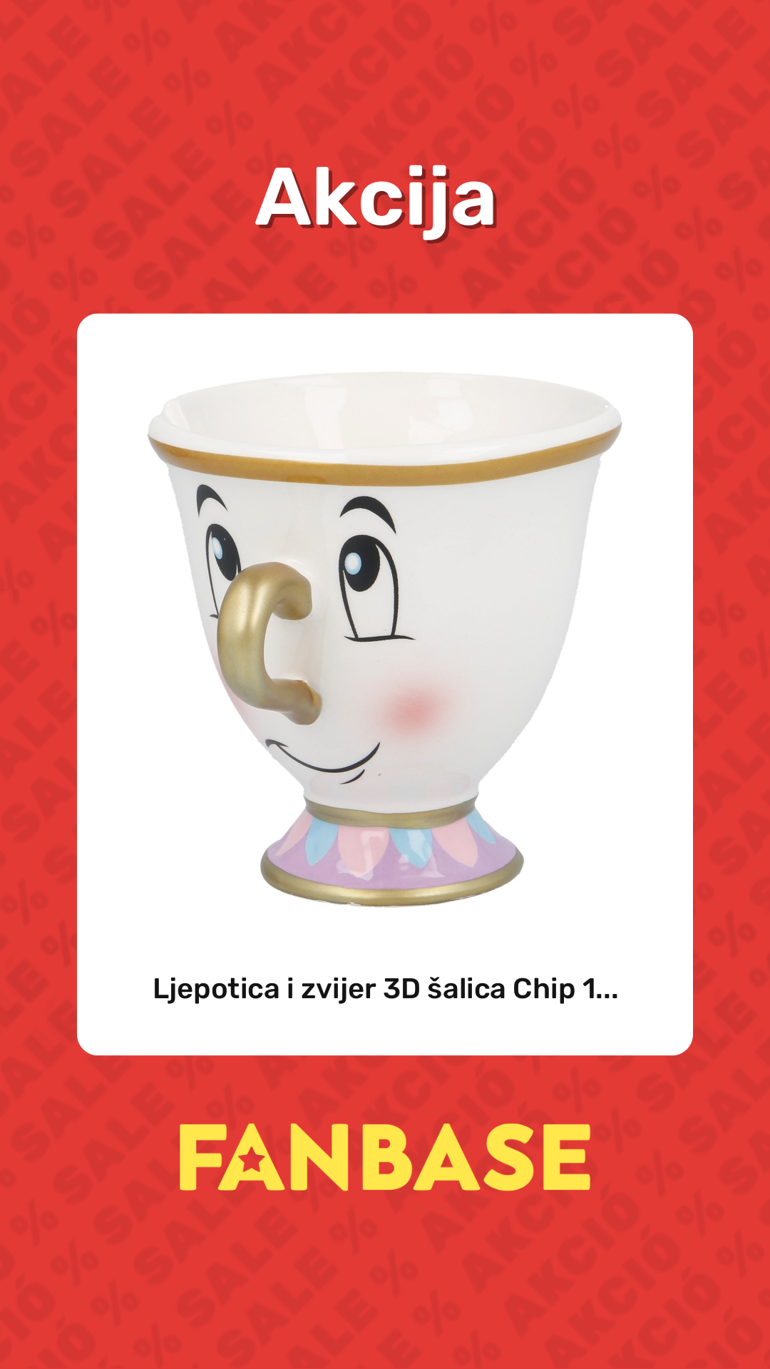Akcija: Ljepotica i zvijer 3D šalica Chip 1...