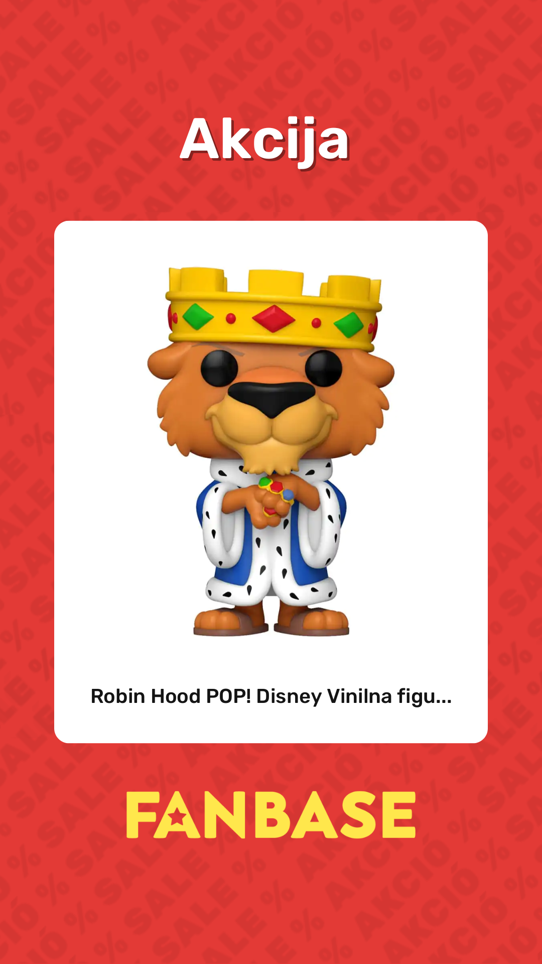 Akcija: Robin Hood POP! Disney Vinilna figu...