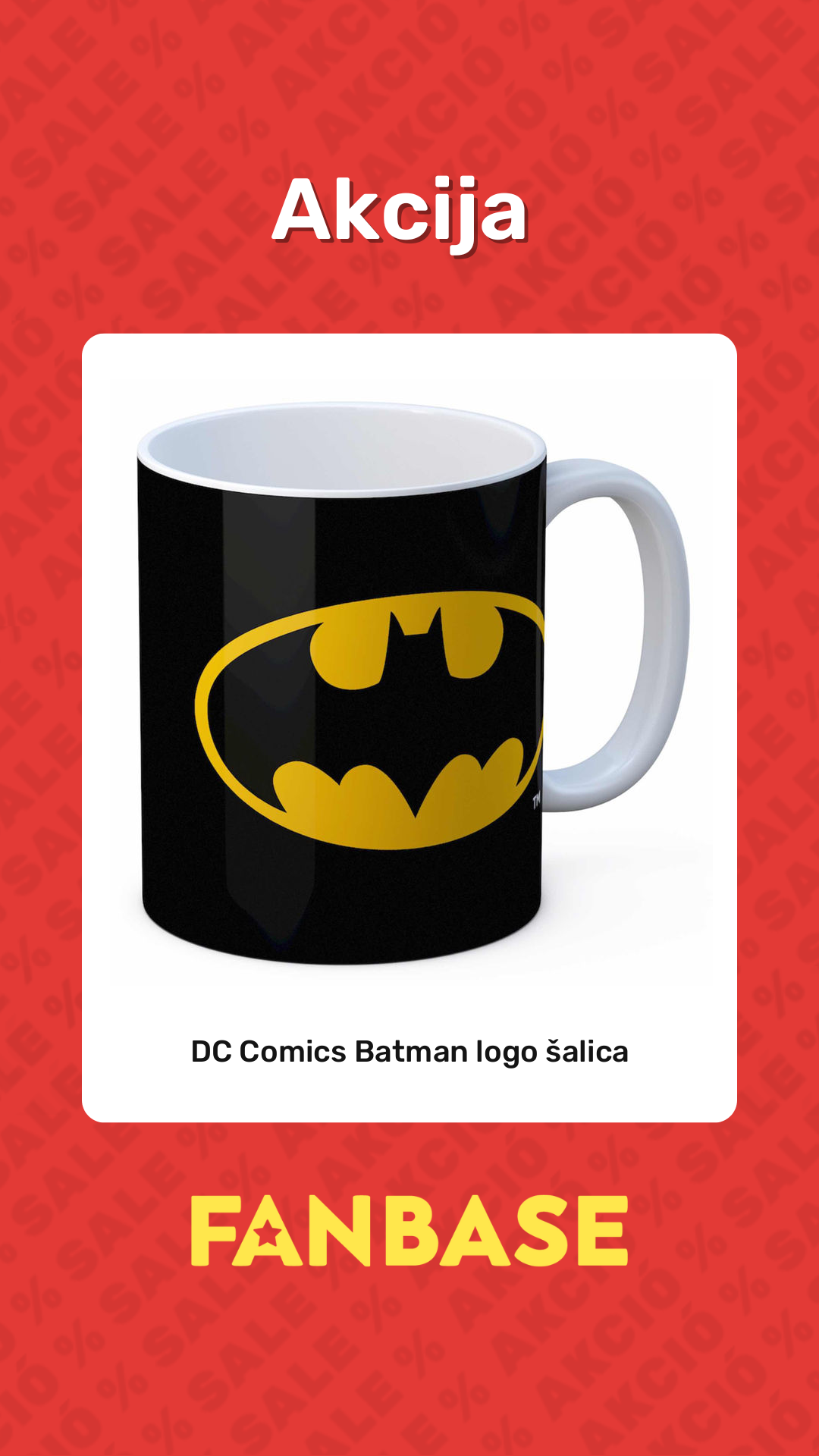 Akcija: DC Comics Batman logo šalica