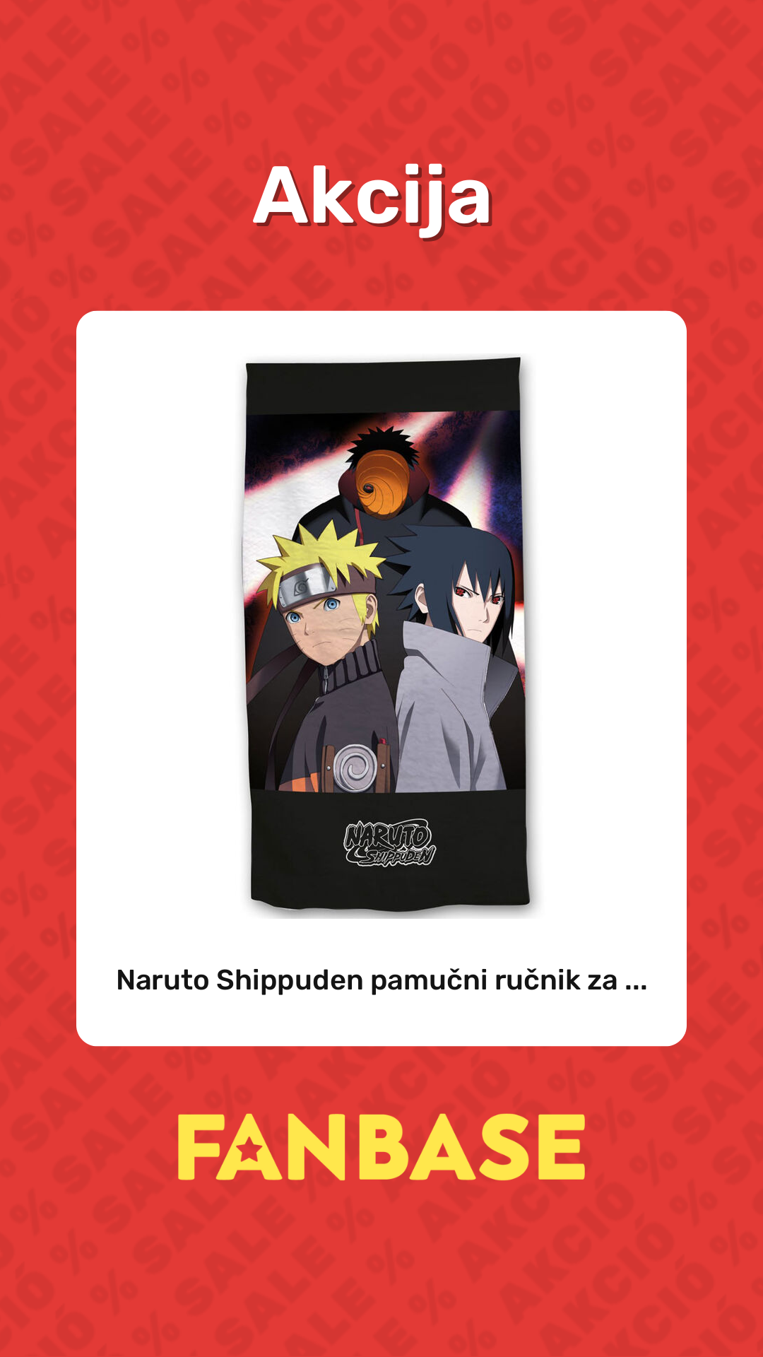 Akcija: Naruto Shippuden pamučni ručnik za ...