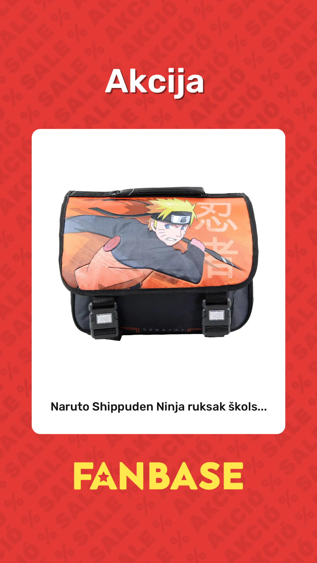 Akcija: Naruto Shippuden Ninja ruksak škols...