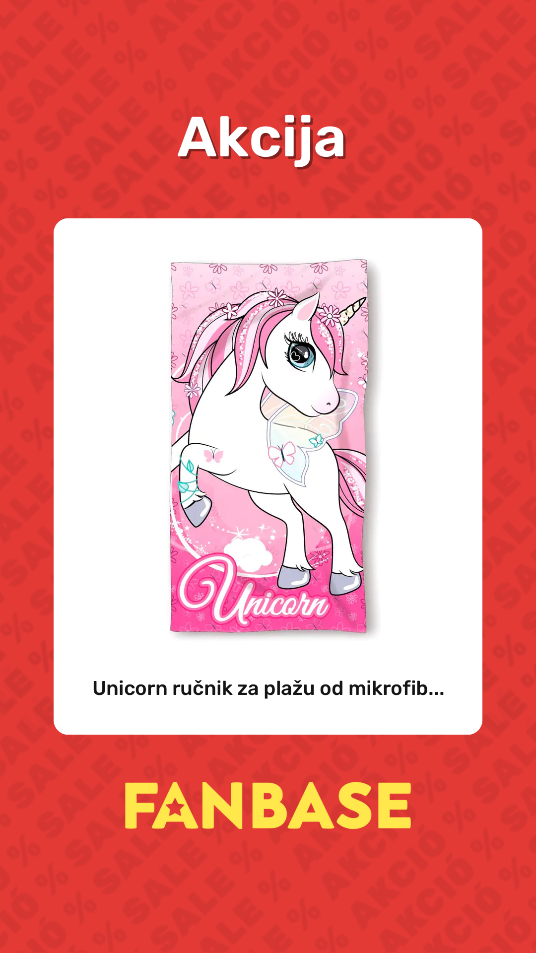 Akcija: Unicorn ručnik za plažu od mikrofib...