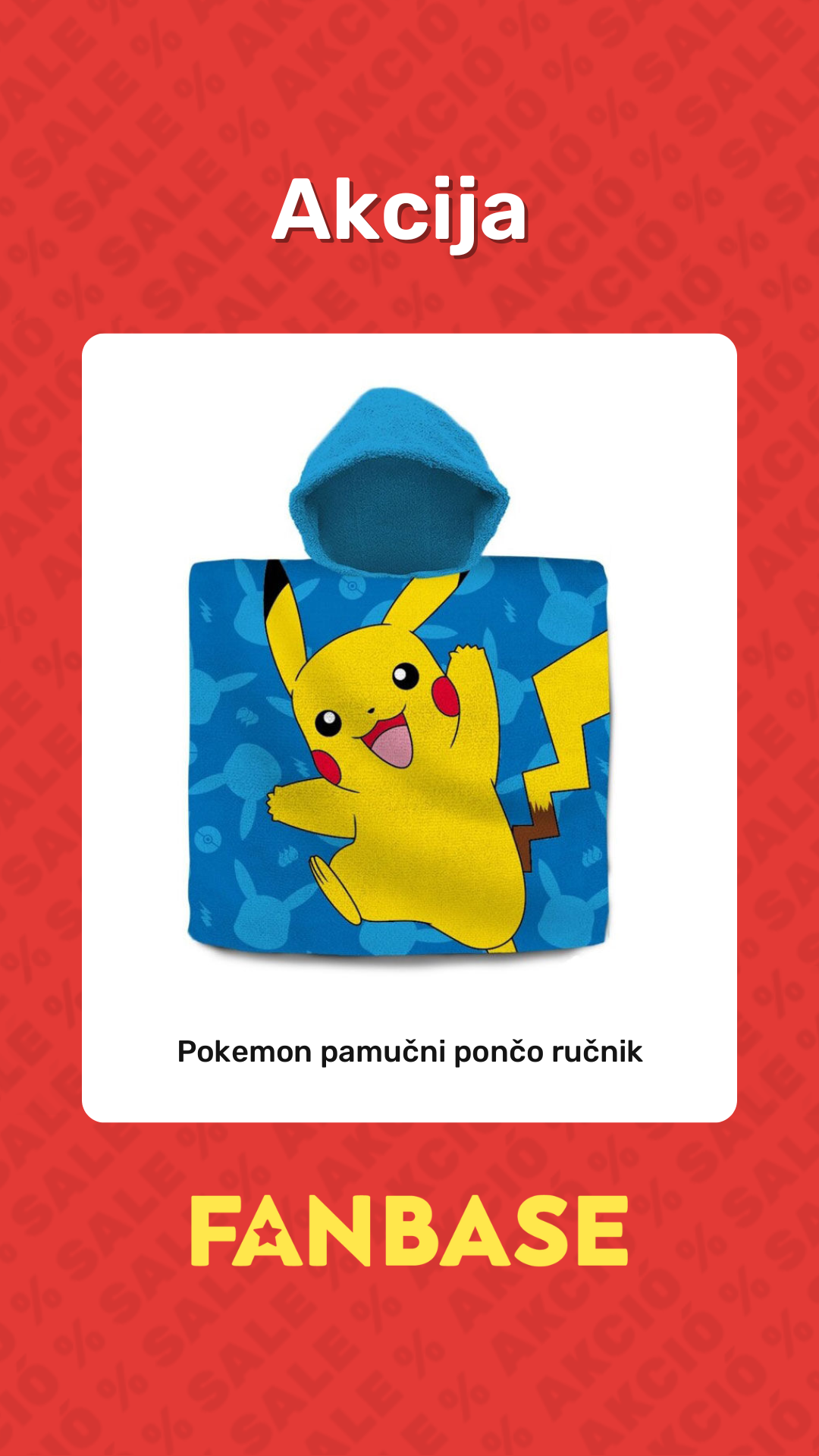 Akcija: Pokemon pamučni pončo ručnik