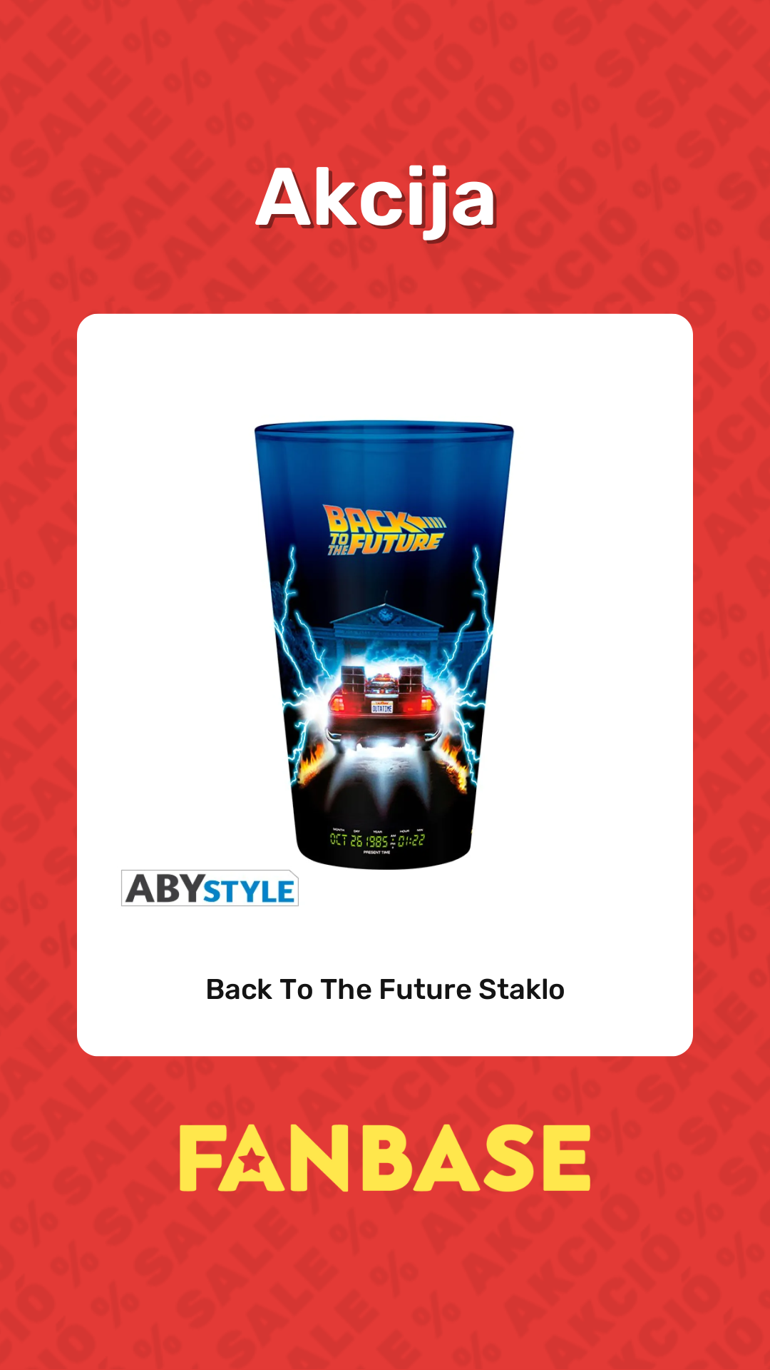 Akcija: Back To The Future Staklo