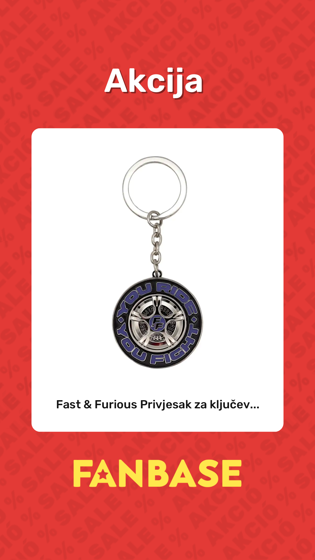 Akcija: Fast & Furious Privjesak za ključev...