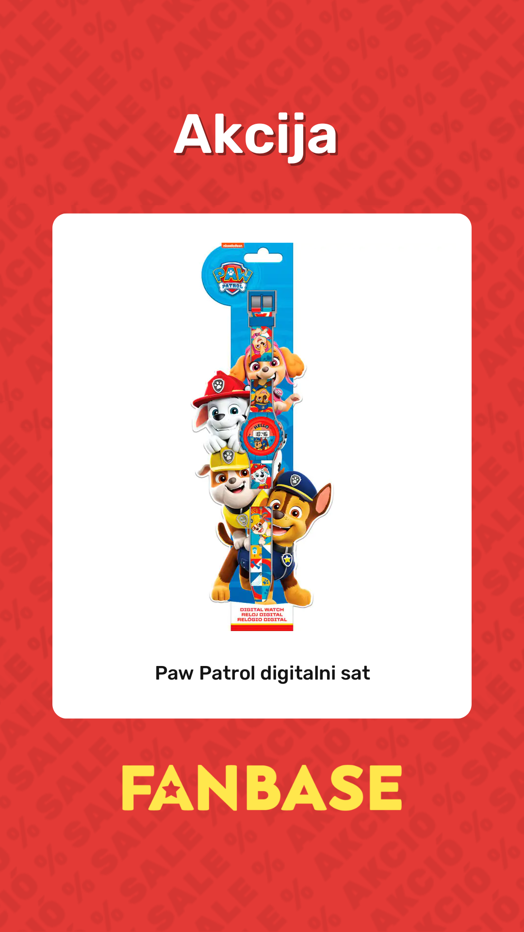 Akcija: Paw Patrol digitalni sat