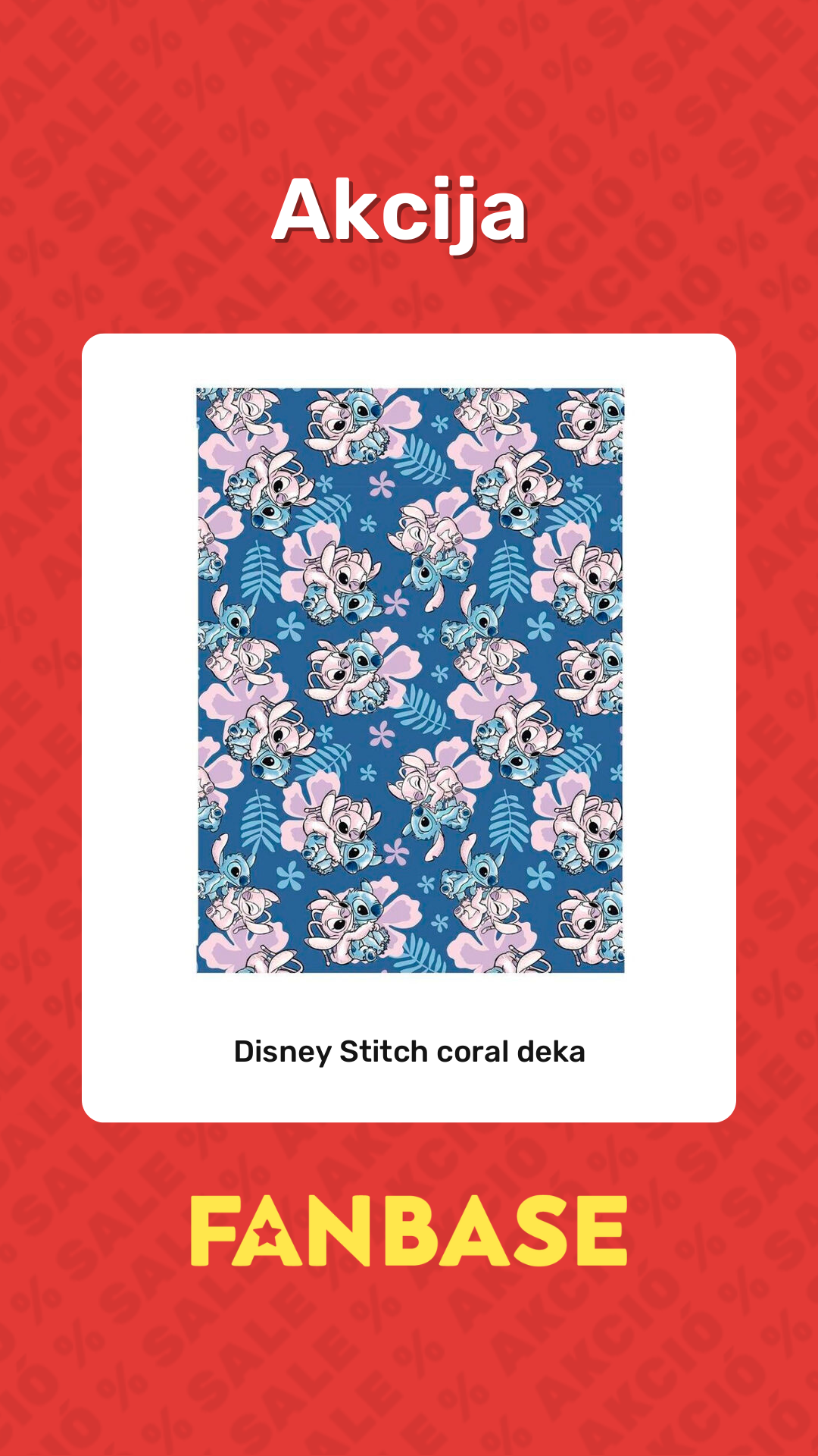Akcija: Disney Stitch coral deka