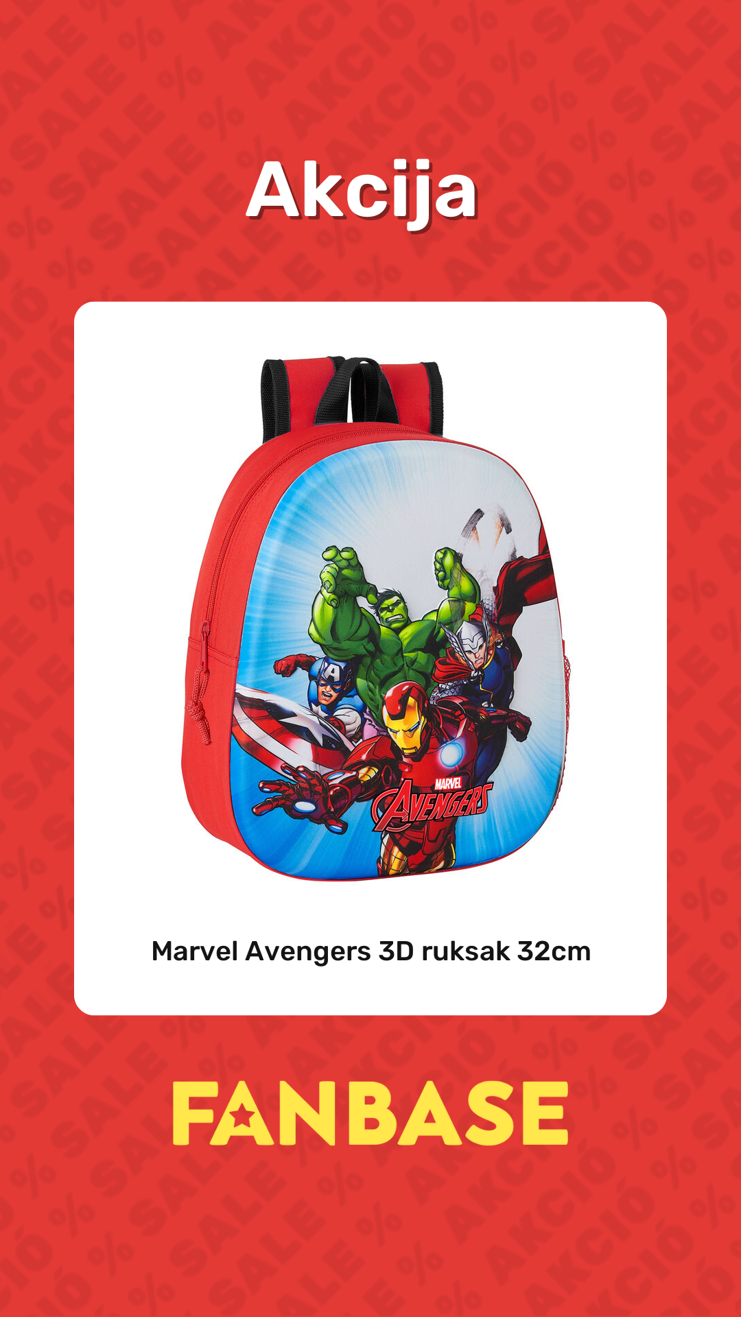 Akcija: Marvel Avengers 3D ruksak 32cm