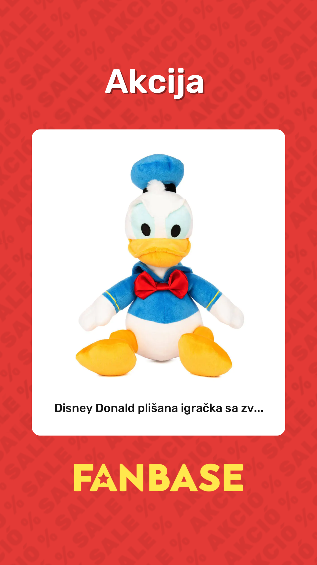 Akcija: Disney Donald plišana igračka sa zv...