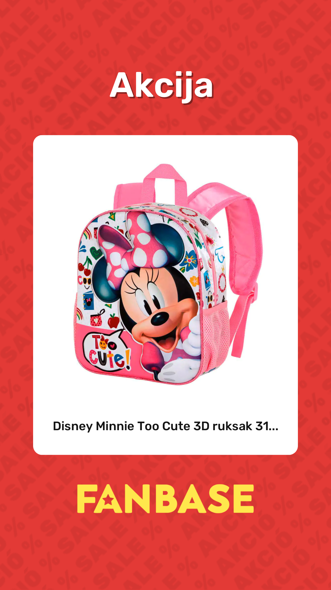 Akcija: Disney Minnie Too Cute 3D ruksak 31...