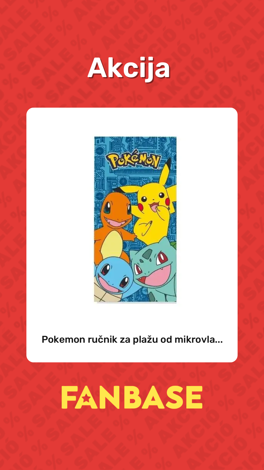 Akcija: Pokemon ručnik za plažu od mikrovla...