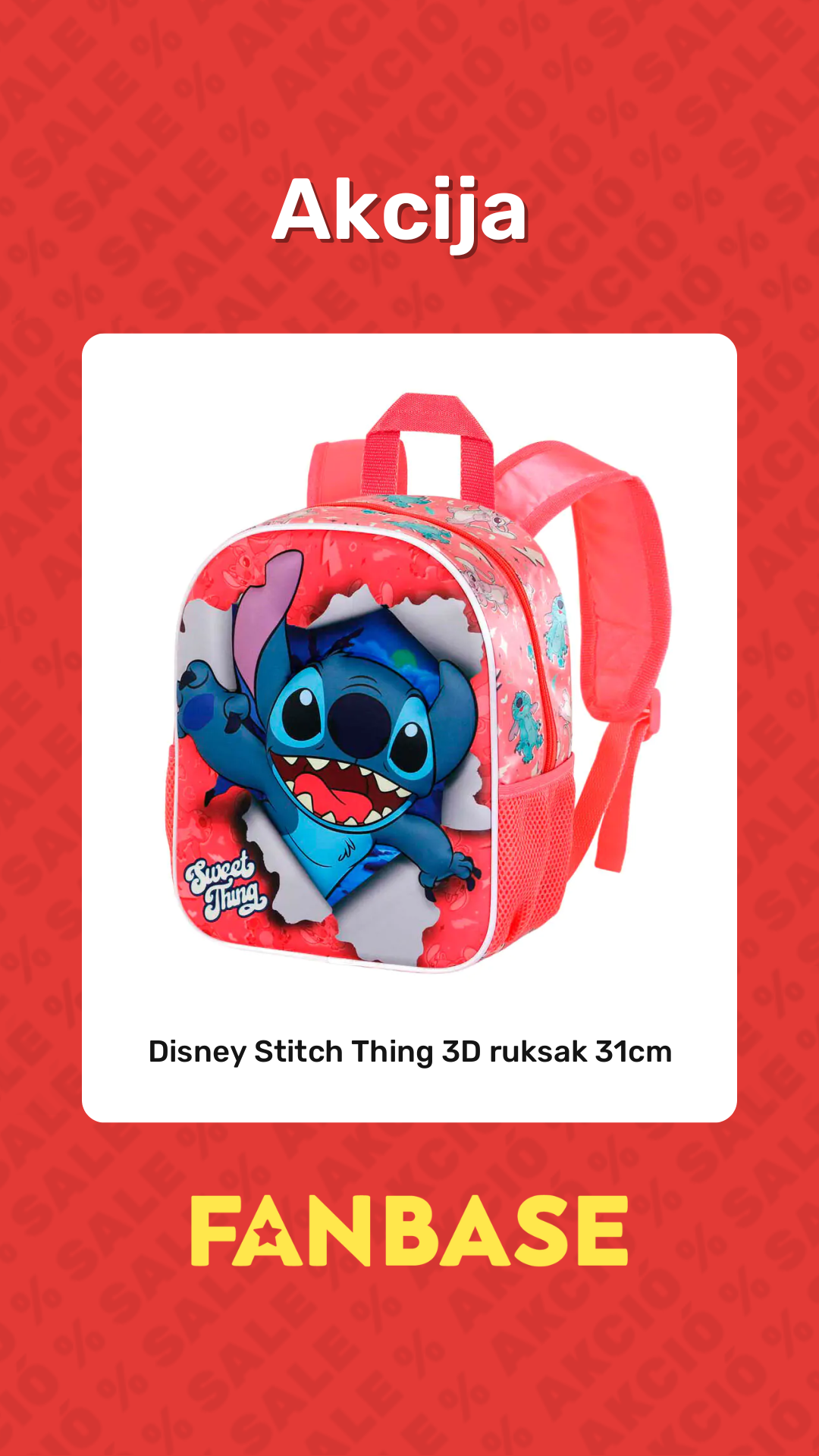 Akcija: Disney Stitch Thing 3D ruksak 31cm