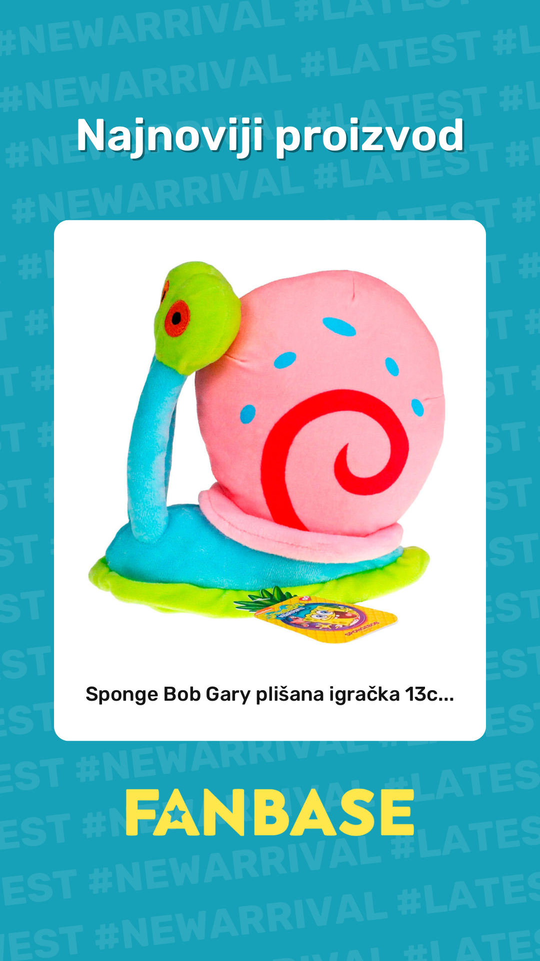 Najnoviji proizvod: Sponge Bob Gary plišana igračka 13c...