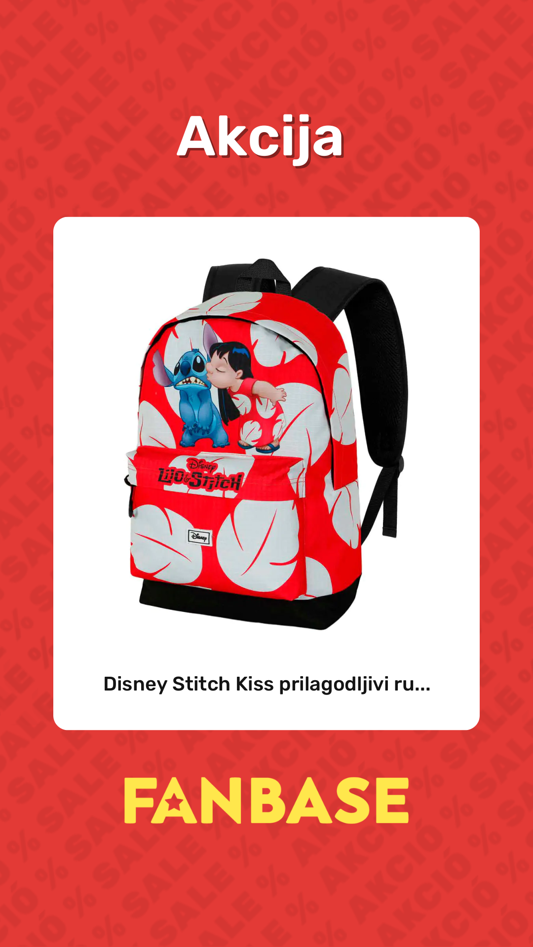 Akcija: Disney Stitch Kiss prilagodljivi ru...