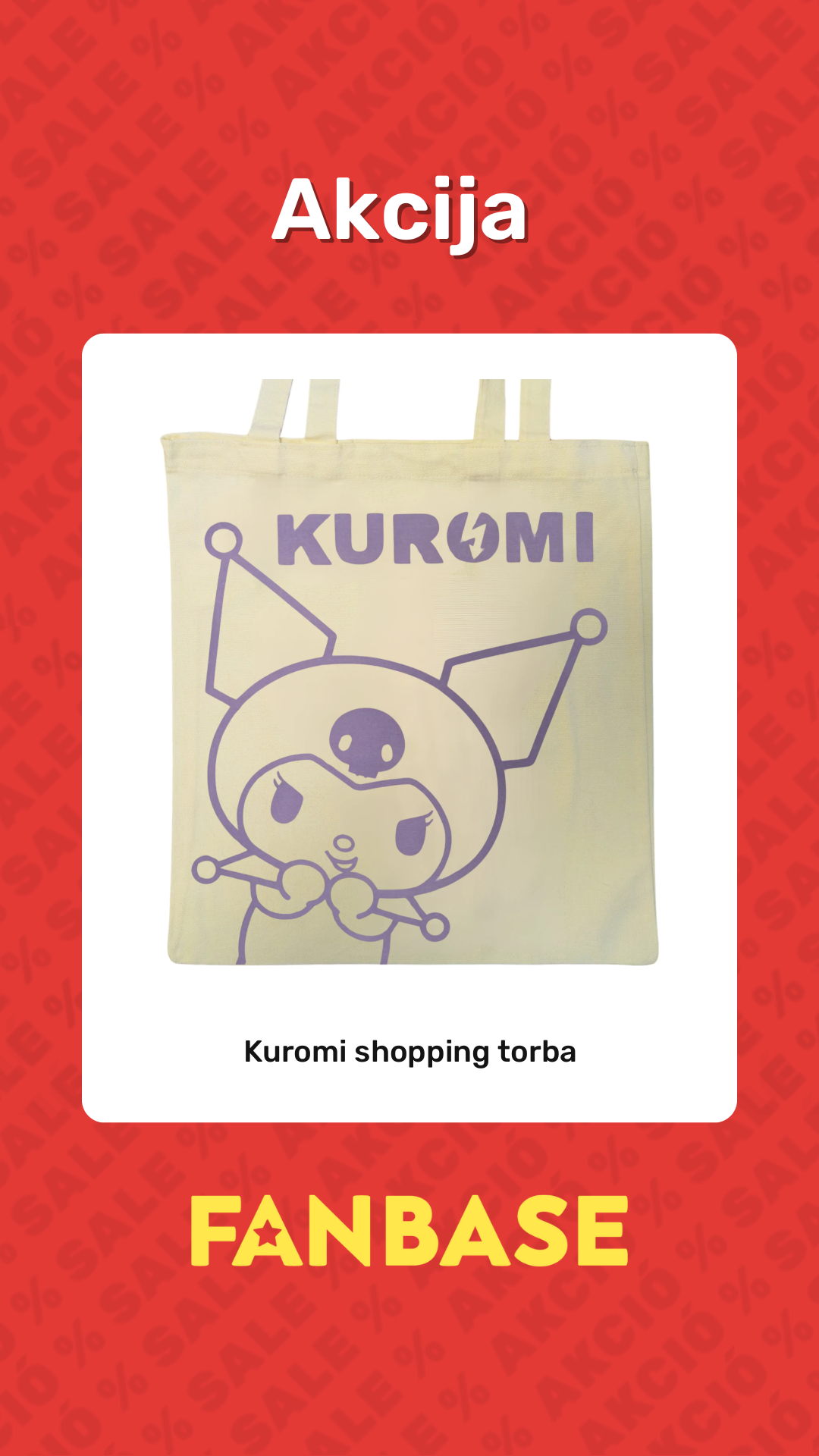 Akcija: Kuromi shopping torba