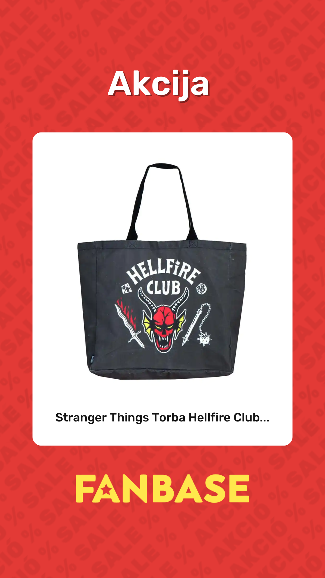 Akcija: Stranger Things Torba Hellfire Club...