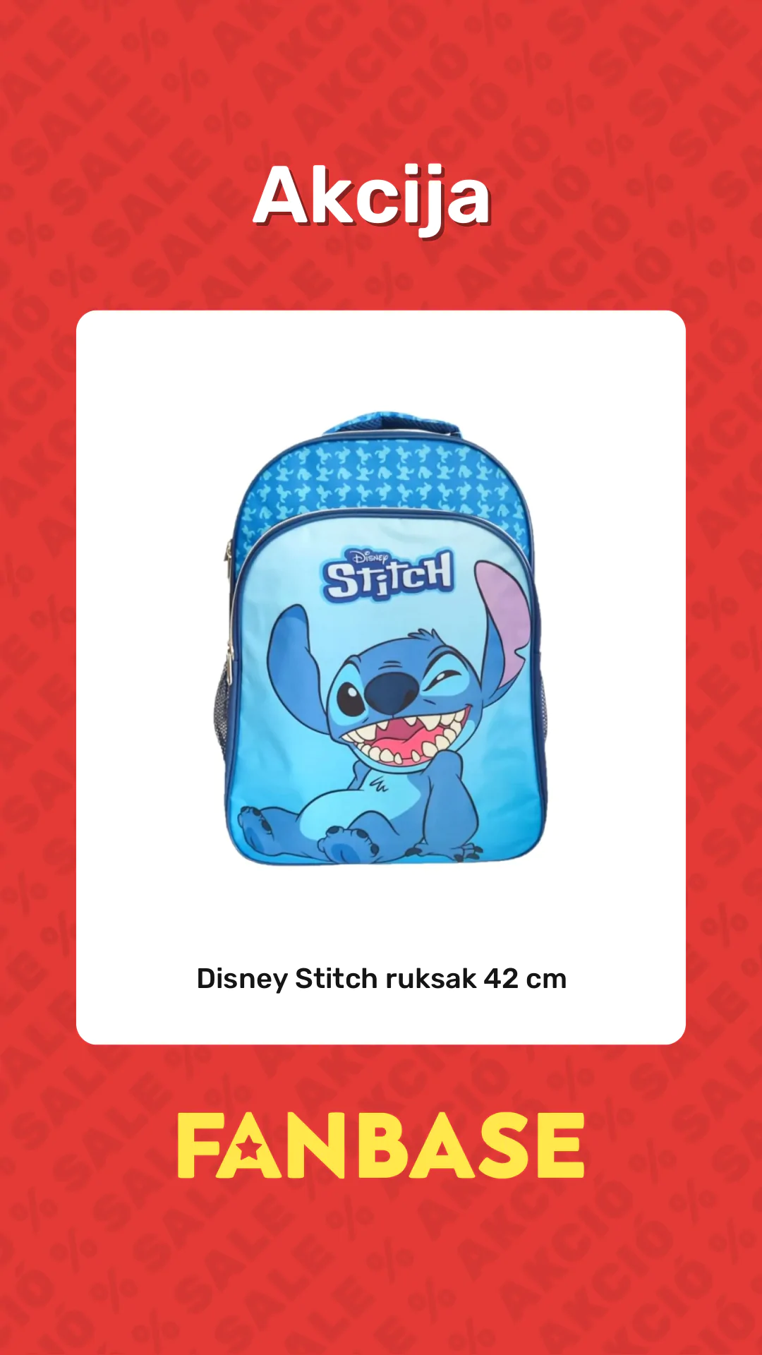 Akcija: Disney Stitch ruksak 42 cm