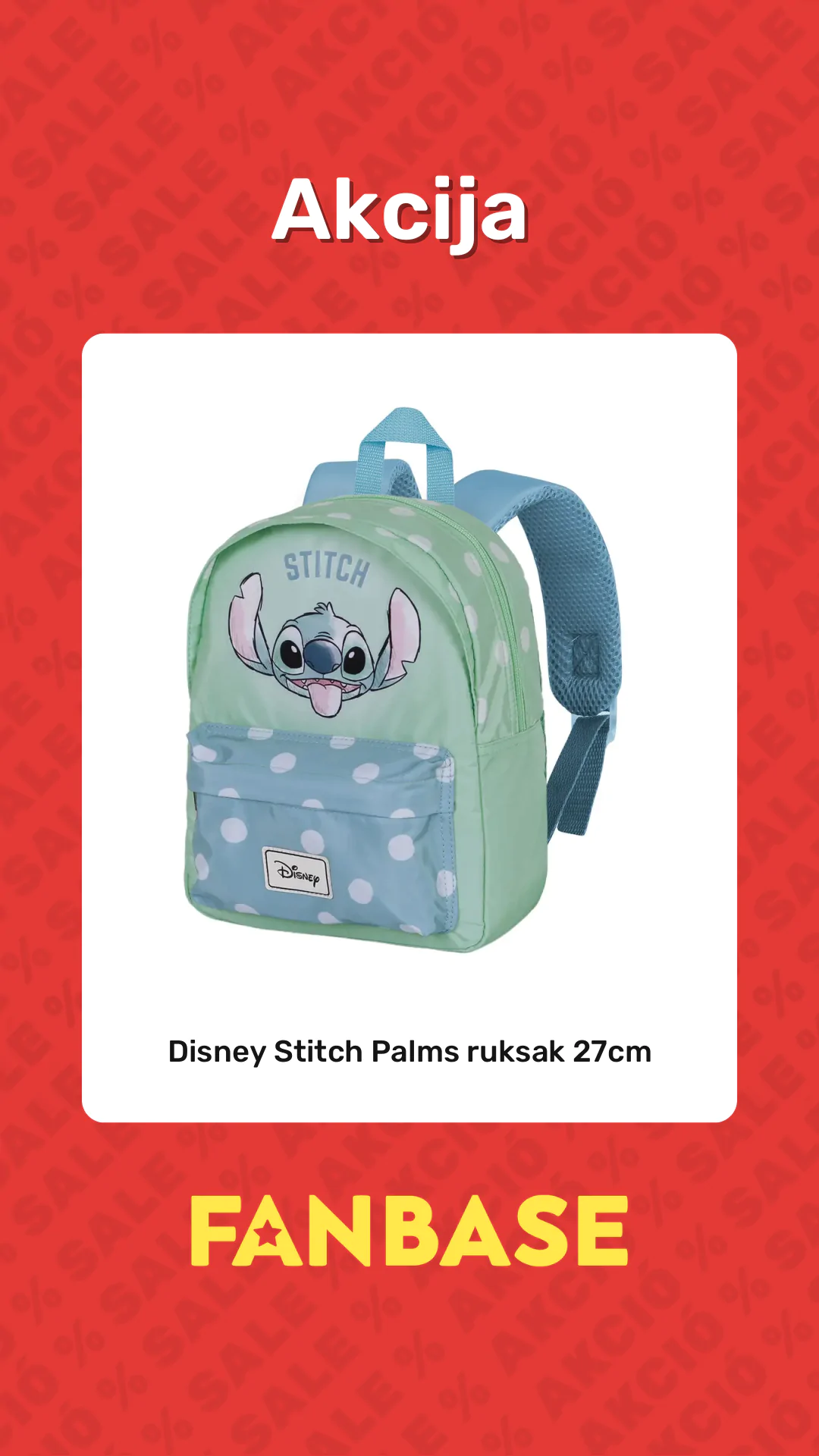 Akcija: Disney Stitch Palms ruksak 27cm