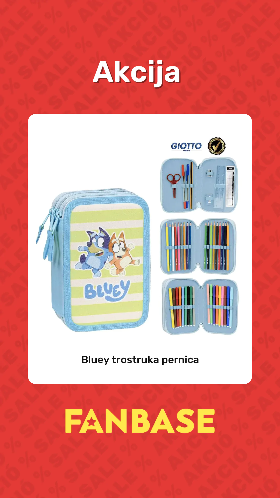 Akcija: Bluey trostruka pernica