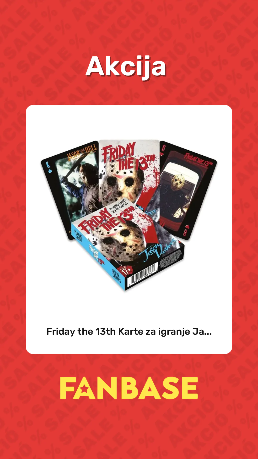 Akcija: Friday the 13th Karte za igranje Ja...