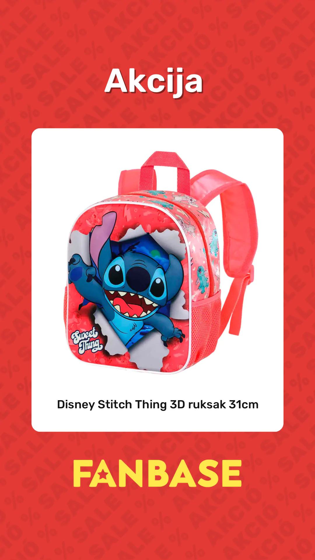 Akcija: Disney Stitch Thing 3D ruksak 31cm