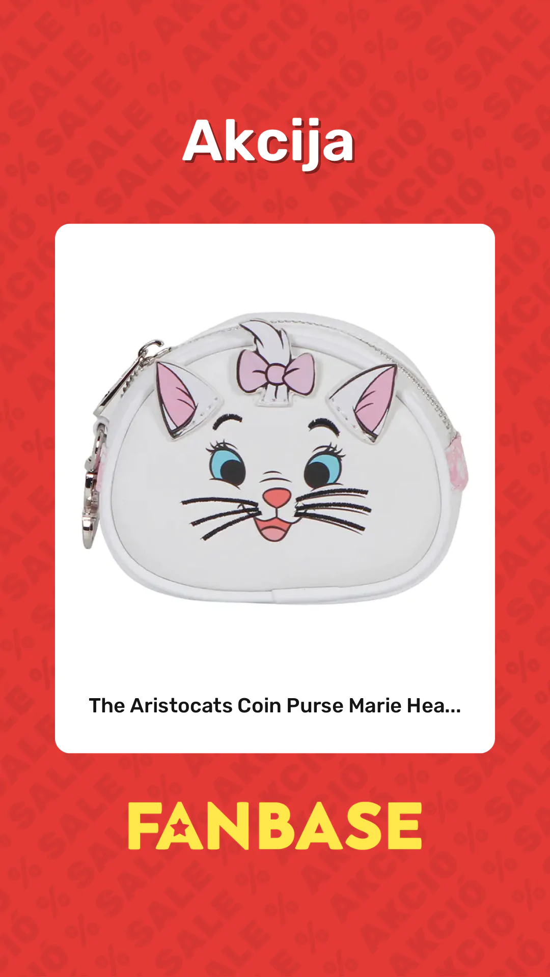 Akcija: The Aristocats Coin Purse Marie Hea...