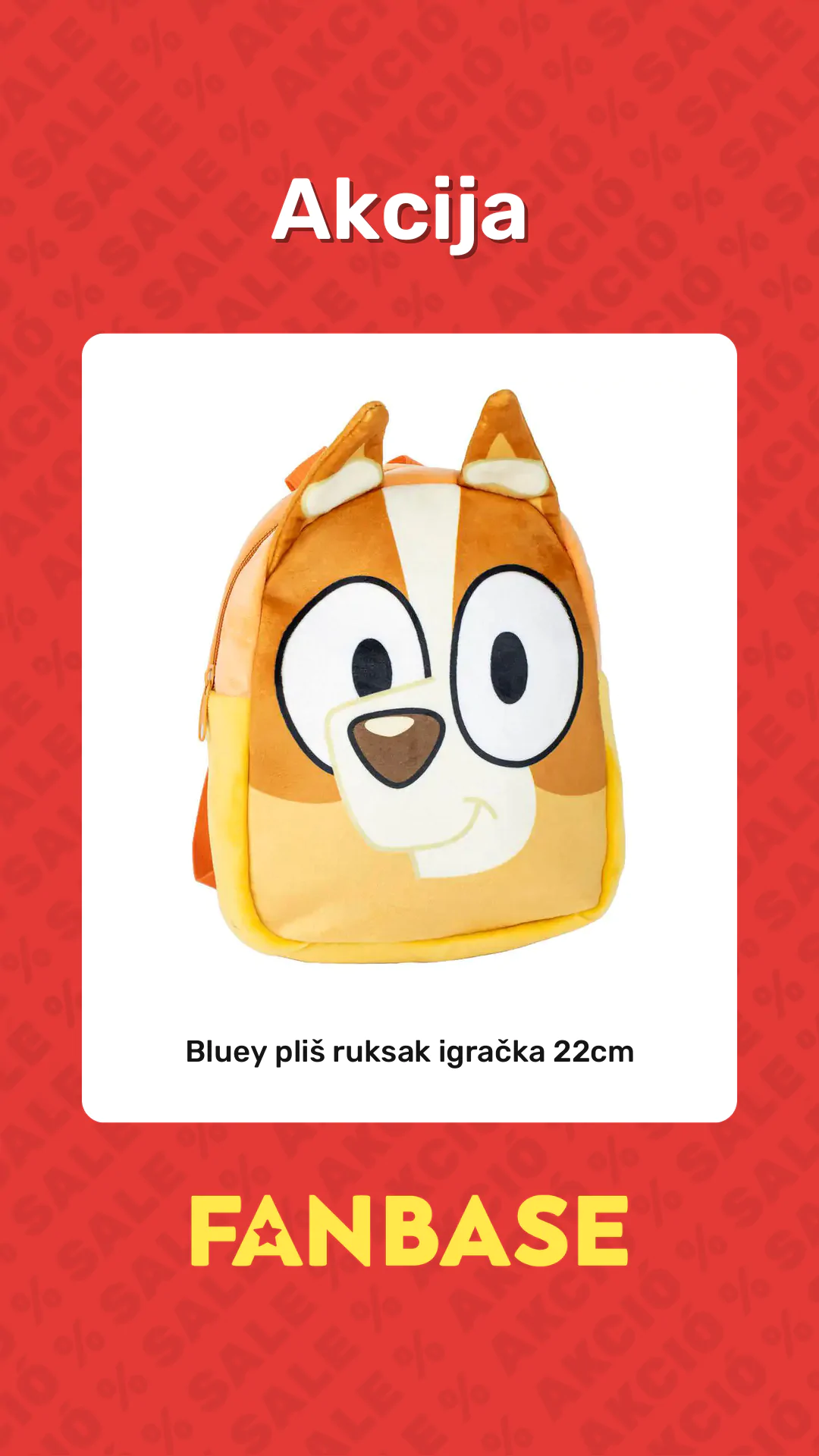 Akcija: Bluey pliš ruksak igračka 22cm