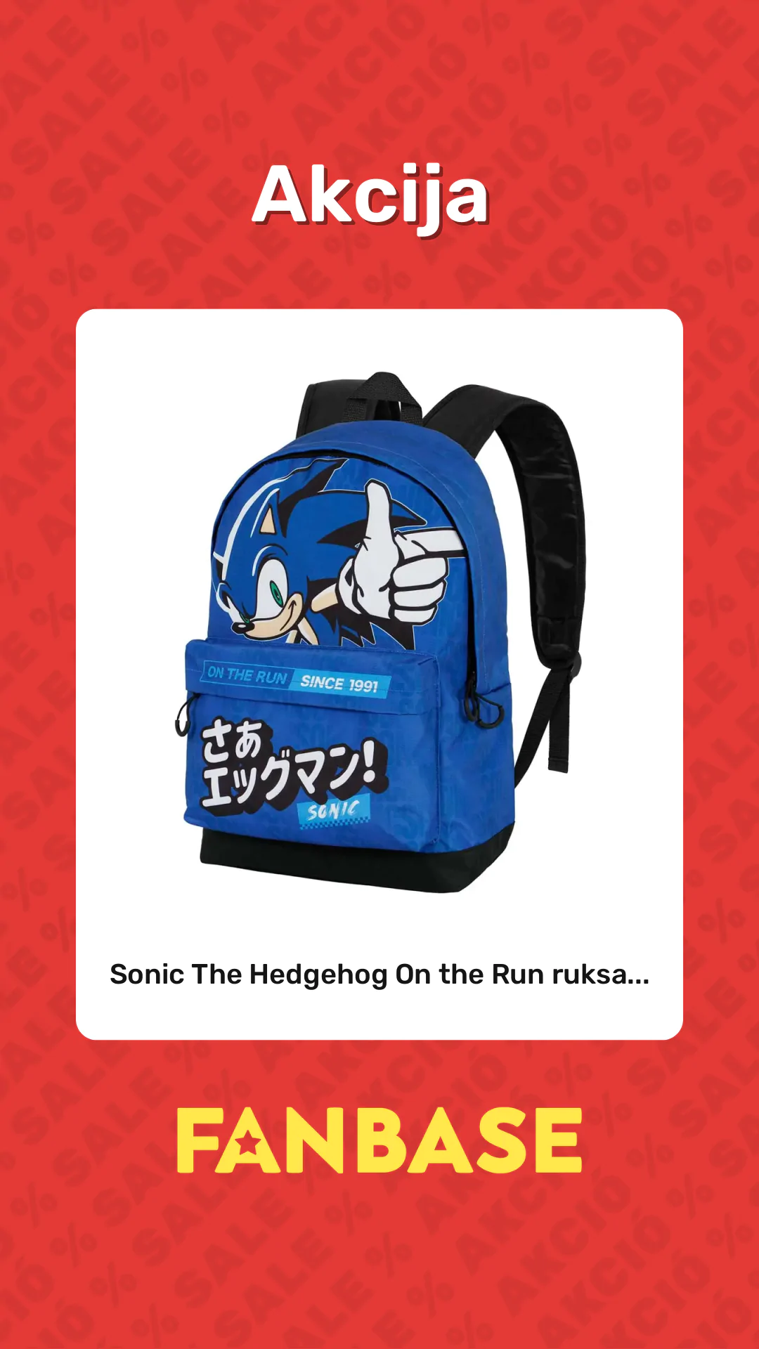 Akcija: Sonic The Hedgehog On the Run ruksa...