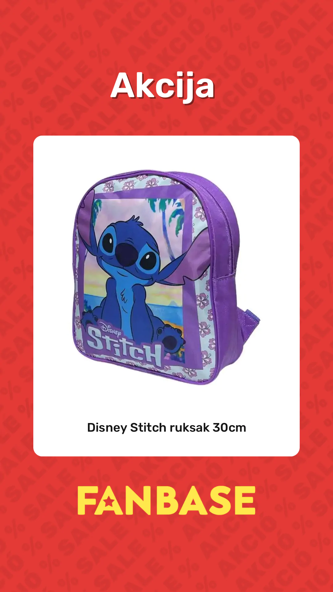 Akcija: Disney Stitch ruksak 30cm