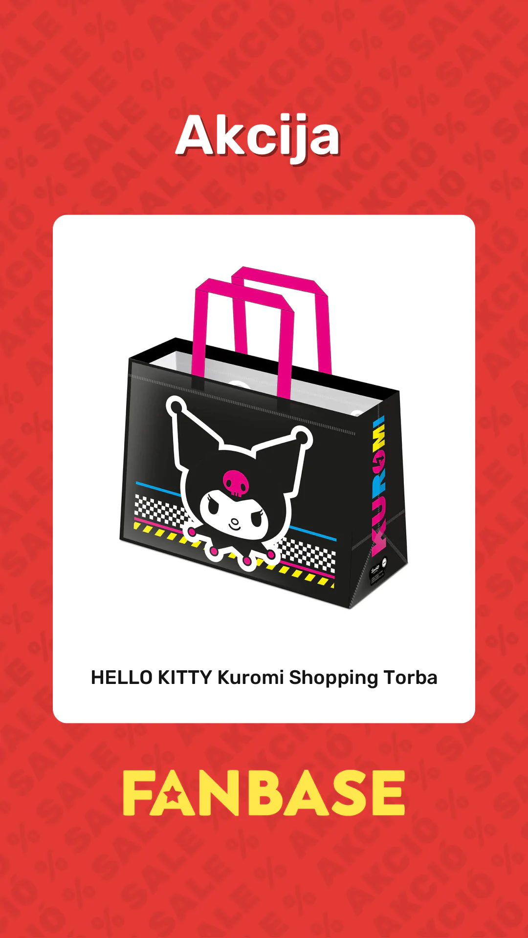 Akcija: HELLO KITTY Kuromi Shopping Torba