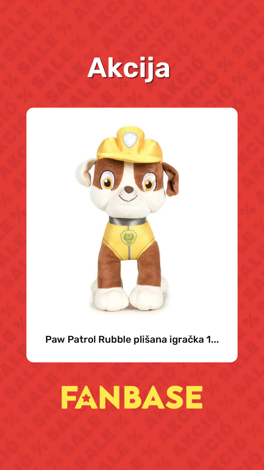 Akcija: Paw Patrol Rubble plišana igračka 1...