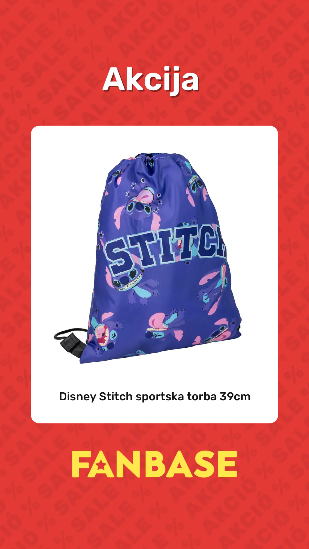 Akcija: Disney Stitch sportska torba 39cm