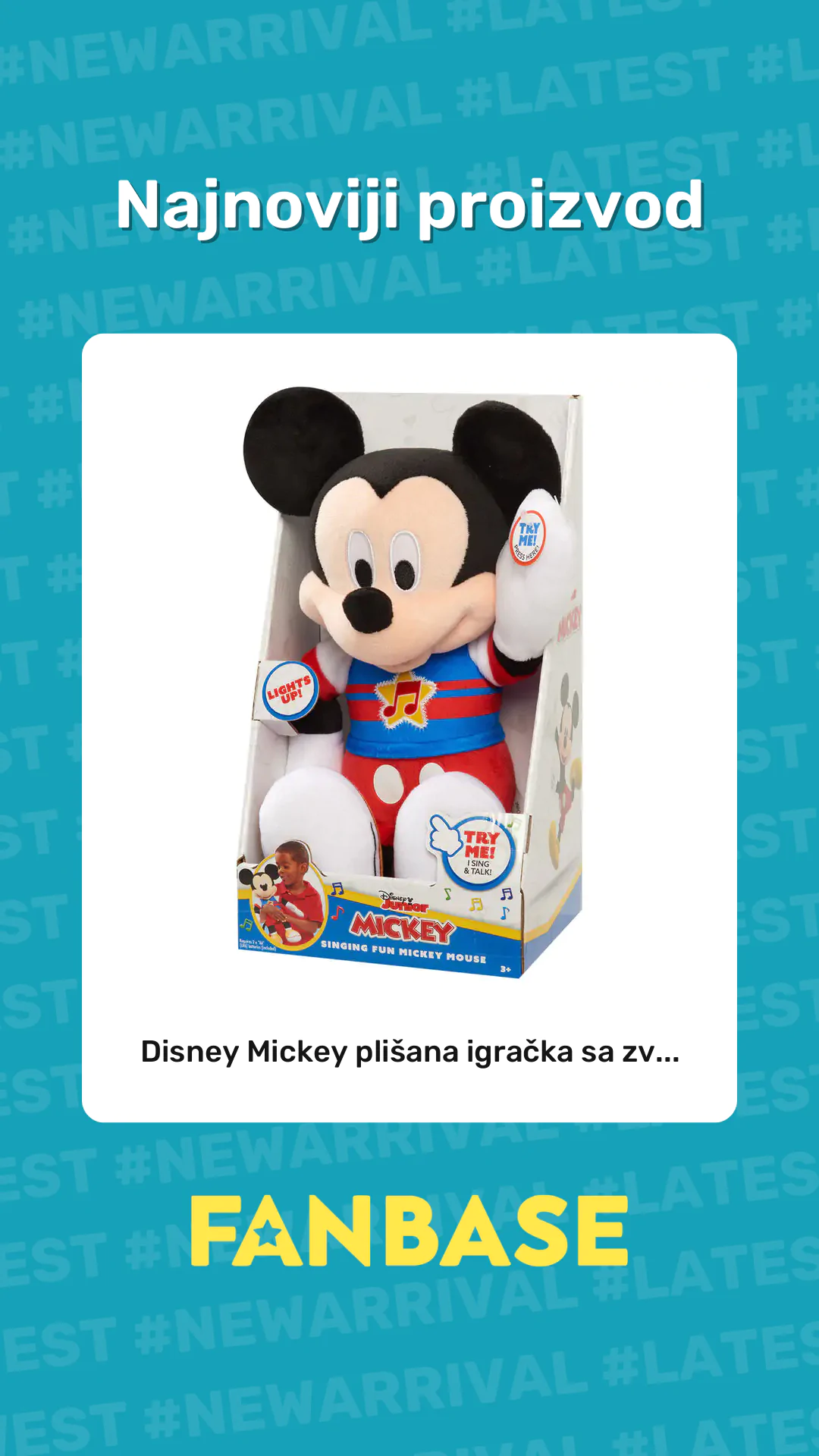 Najnoviji proizvod: Disney Mickey plišana igračka sa zv...