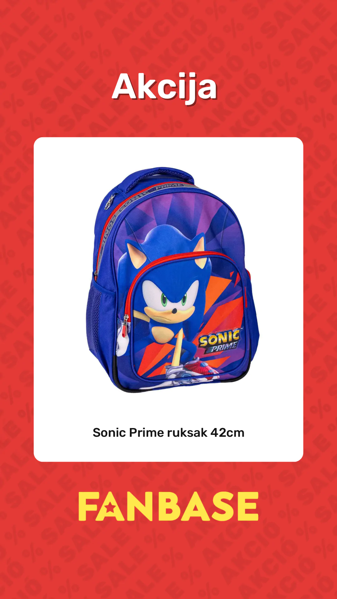 Akcija: Sonic Prime ruksak 42cm