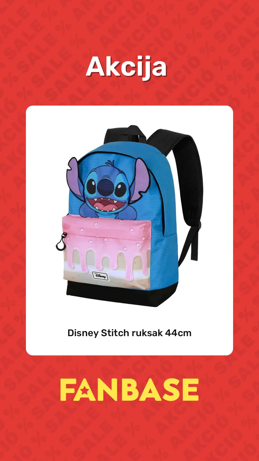 Akcija: Disney Stitch ruksak 44cm