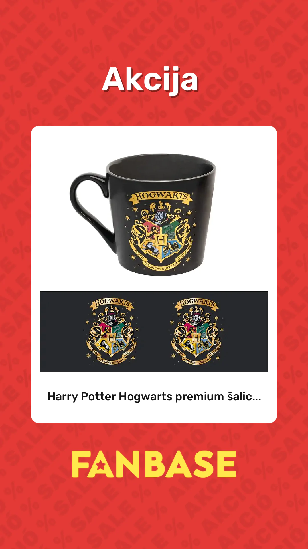 Akcija: Harry Potter Hogwarts premium šalic...