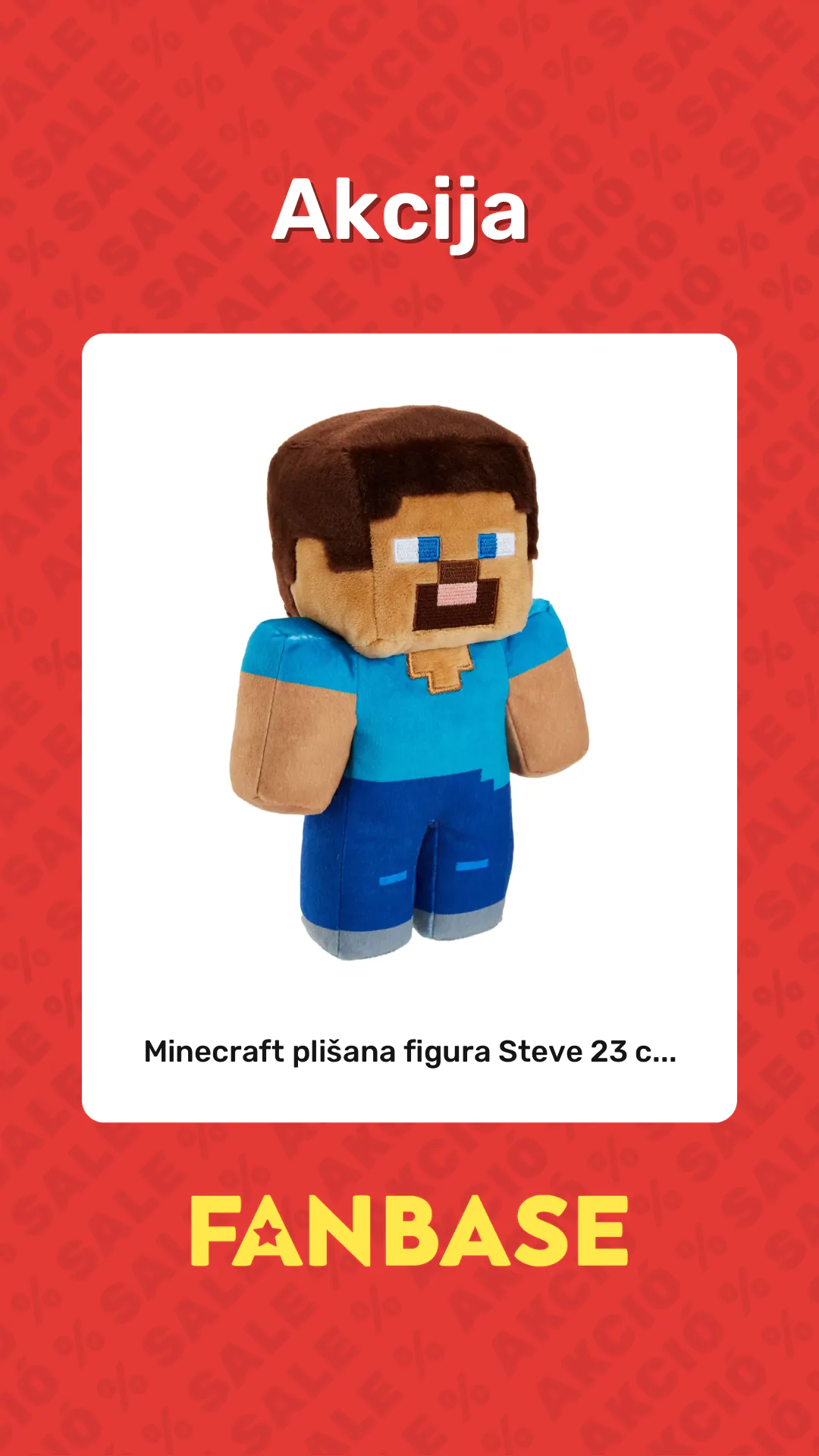 Akcija: Minecraft plišana figura Steve 23 c...
