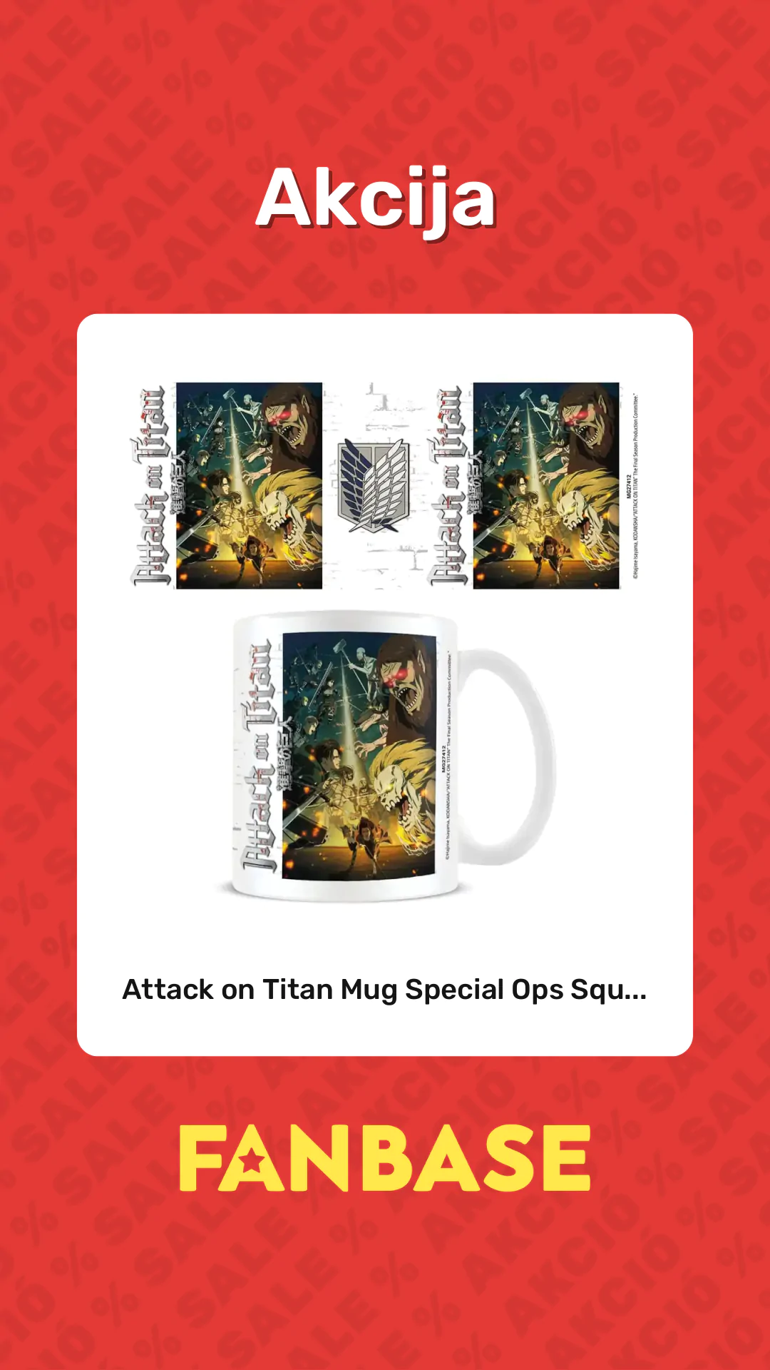 Akcija: Attack on Titan Mug Special Ops Squ...