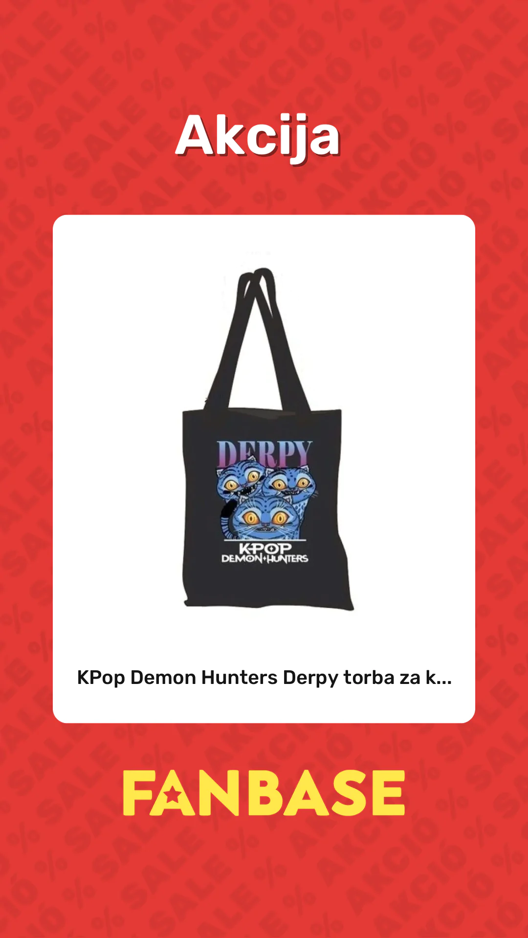 Akcija: KPop Demon Hunters Derpy torba za k...